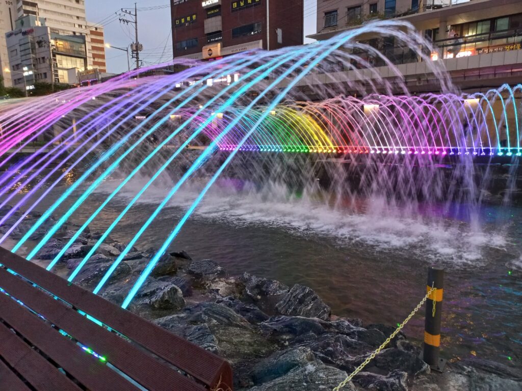 별빛내린천 터널분수 야경